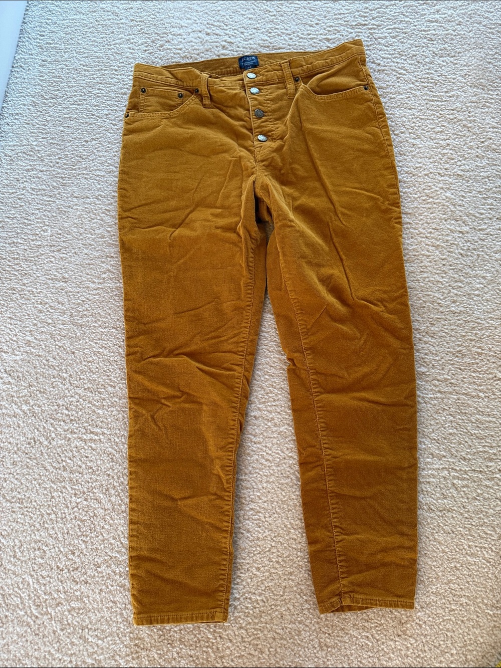 J Crew Mustard color corduroy skinny pants